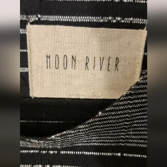 Moon River Black and White Striped Dress Size M - Picture 2 of 7